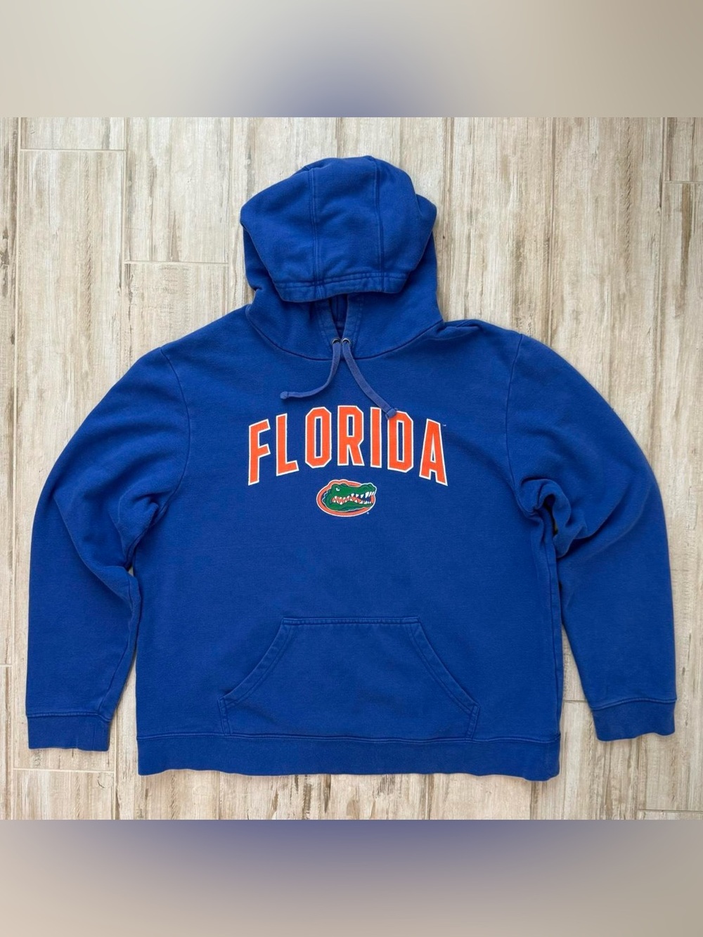 Fanatics Blue Florida Crewneck Hoodie with Orange Lettering